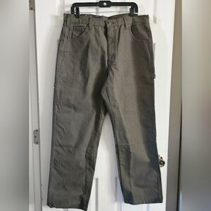 NWT Dickies Mens 36x30 Carpenter Jean Pants Relaxed Fit Moss Green Y2K Red Logo